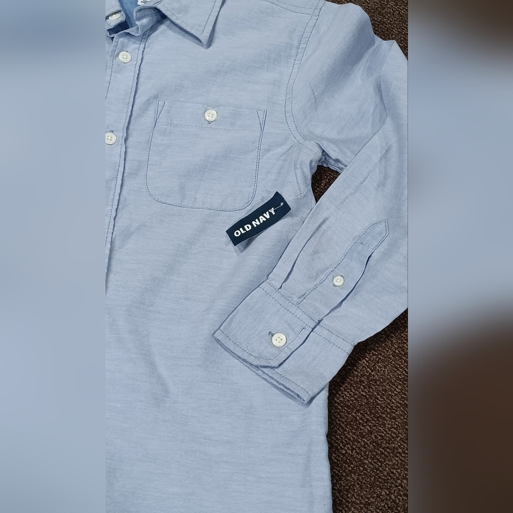 Old Navy Boy's Long Sleeve Classic Dress Shirt 100% Cotton NWT Size M(8) - Picture 3 of 10